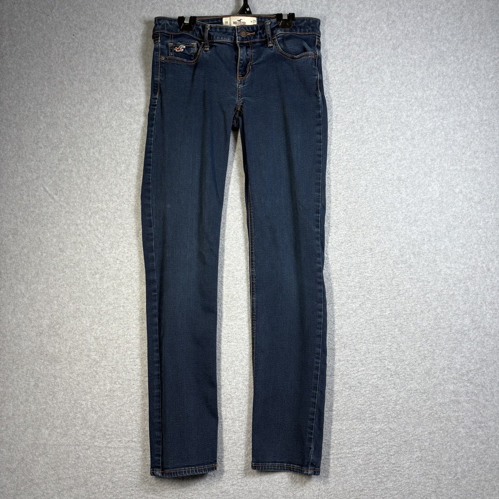 Hollister Jeans Womens Juniors 9R W29 L33 Dark Blue Skinny Stretch Denim